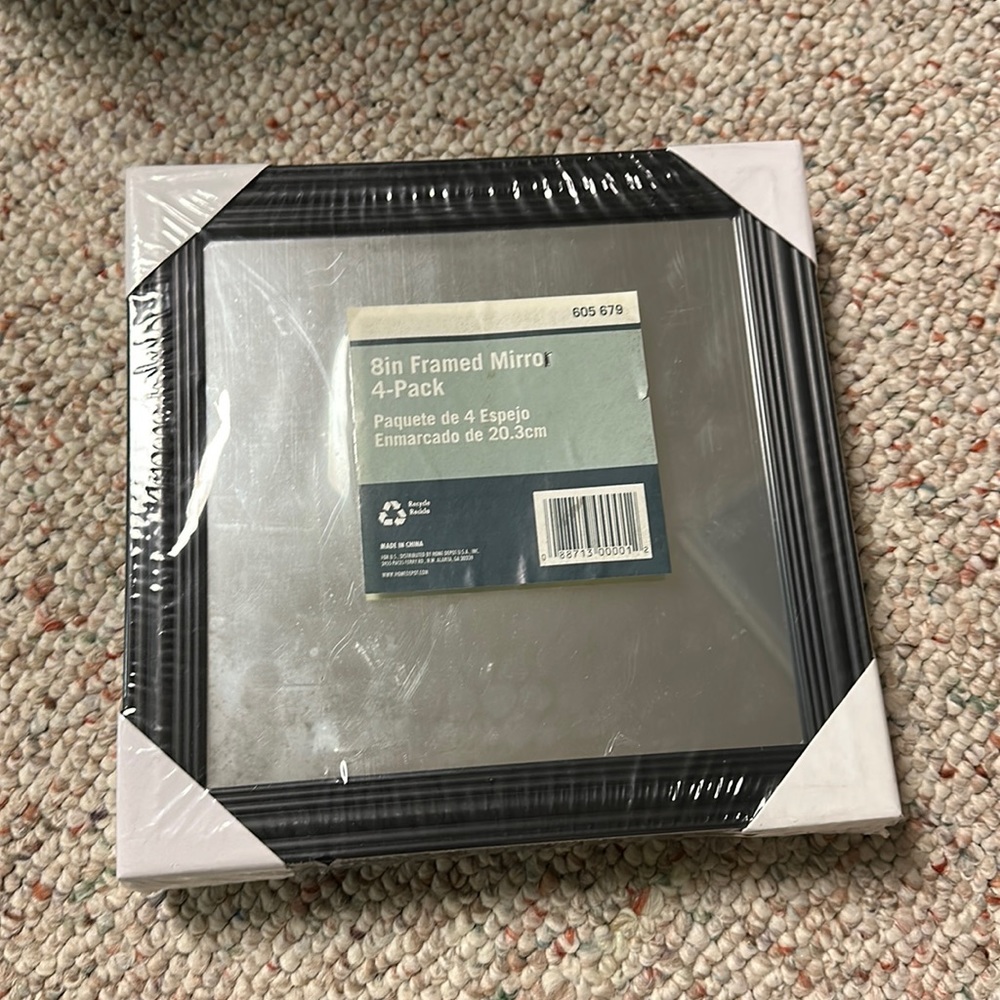 8" framed mirror (4) pack